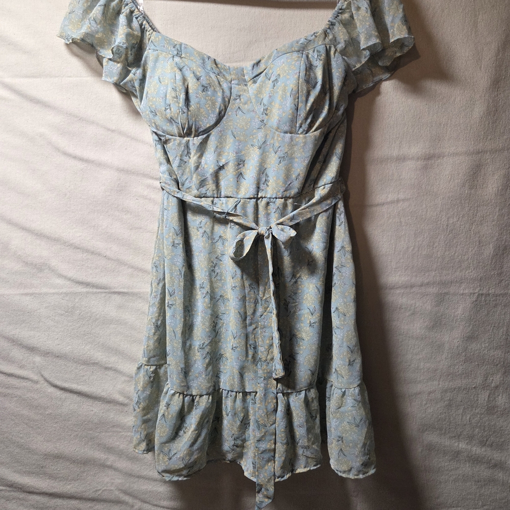 Lily Rose Light Blue Floral Mini Dress